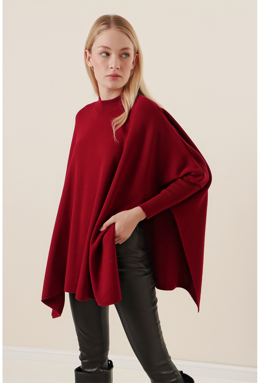 15783 Split Poncho Sweater