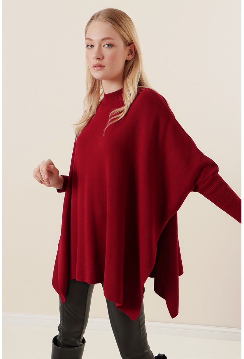 15783 Split Poncho Sweater