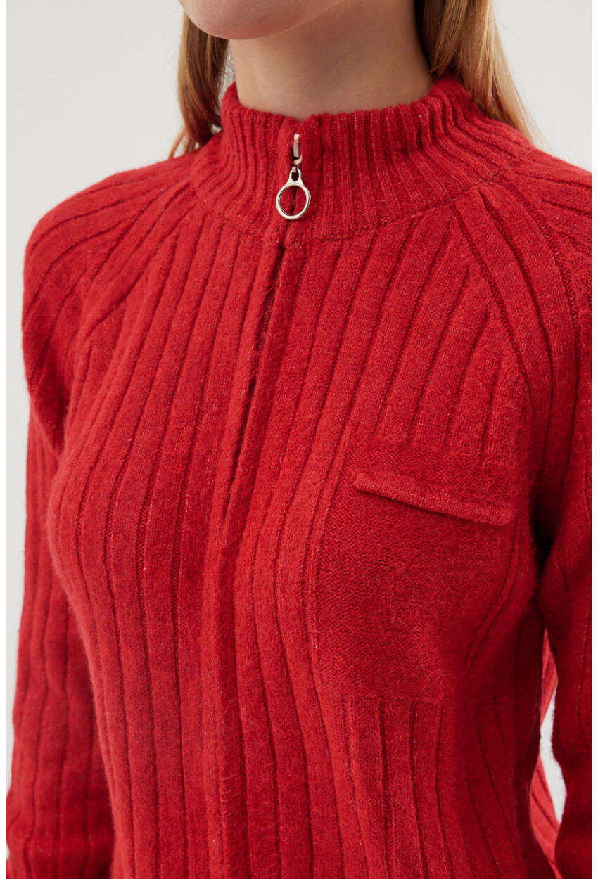 15880 Zippered Knit Cardigan