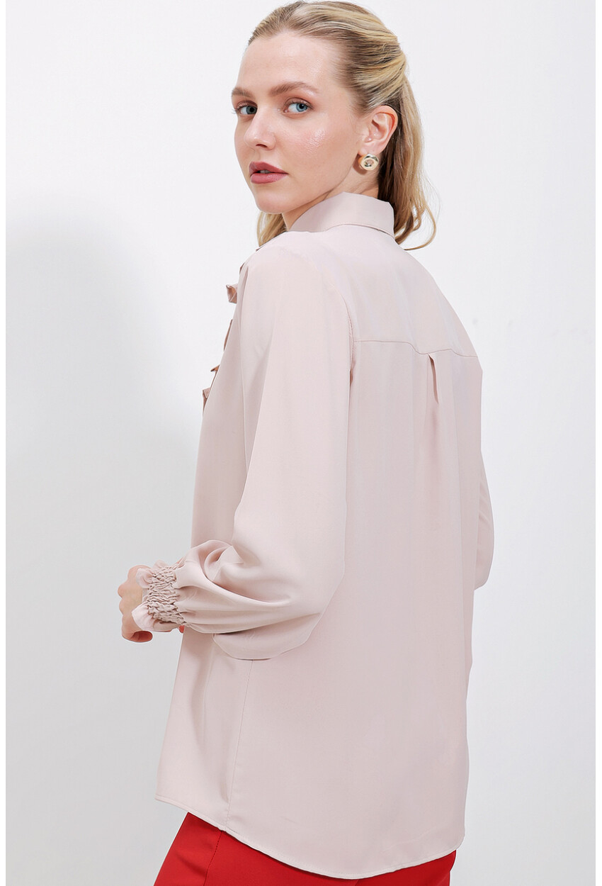 20223 Long Sleeve Shirt With Ruffles