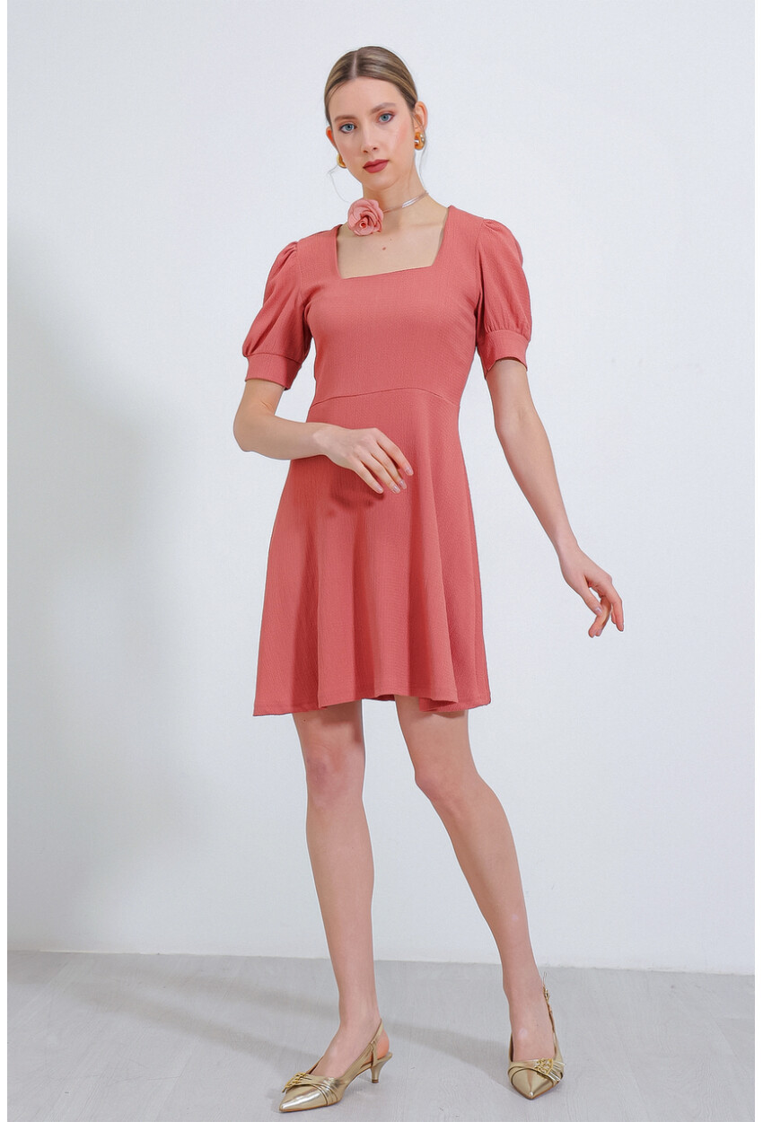 2339 Square Neck Knit Dress