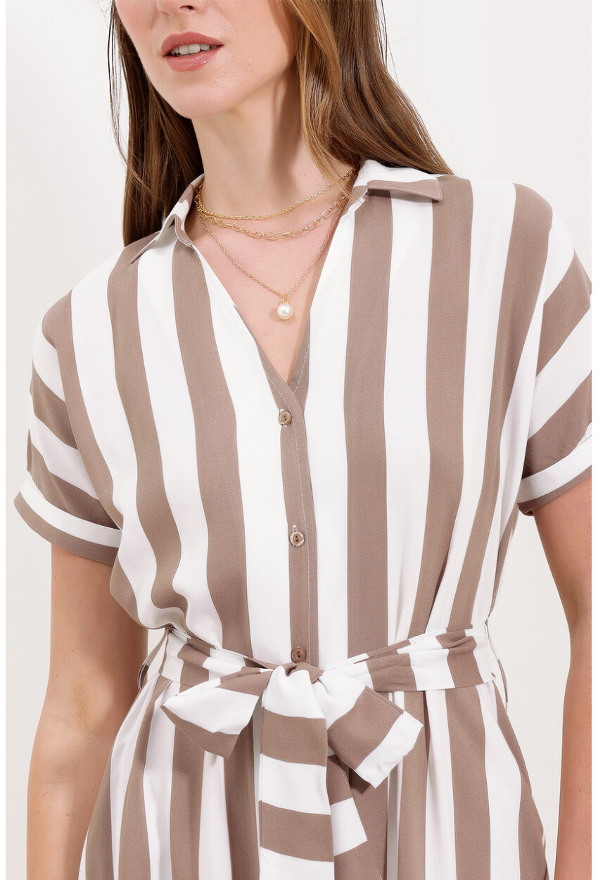 2456 Shirt Dress With Stripes