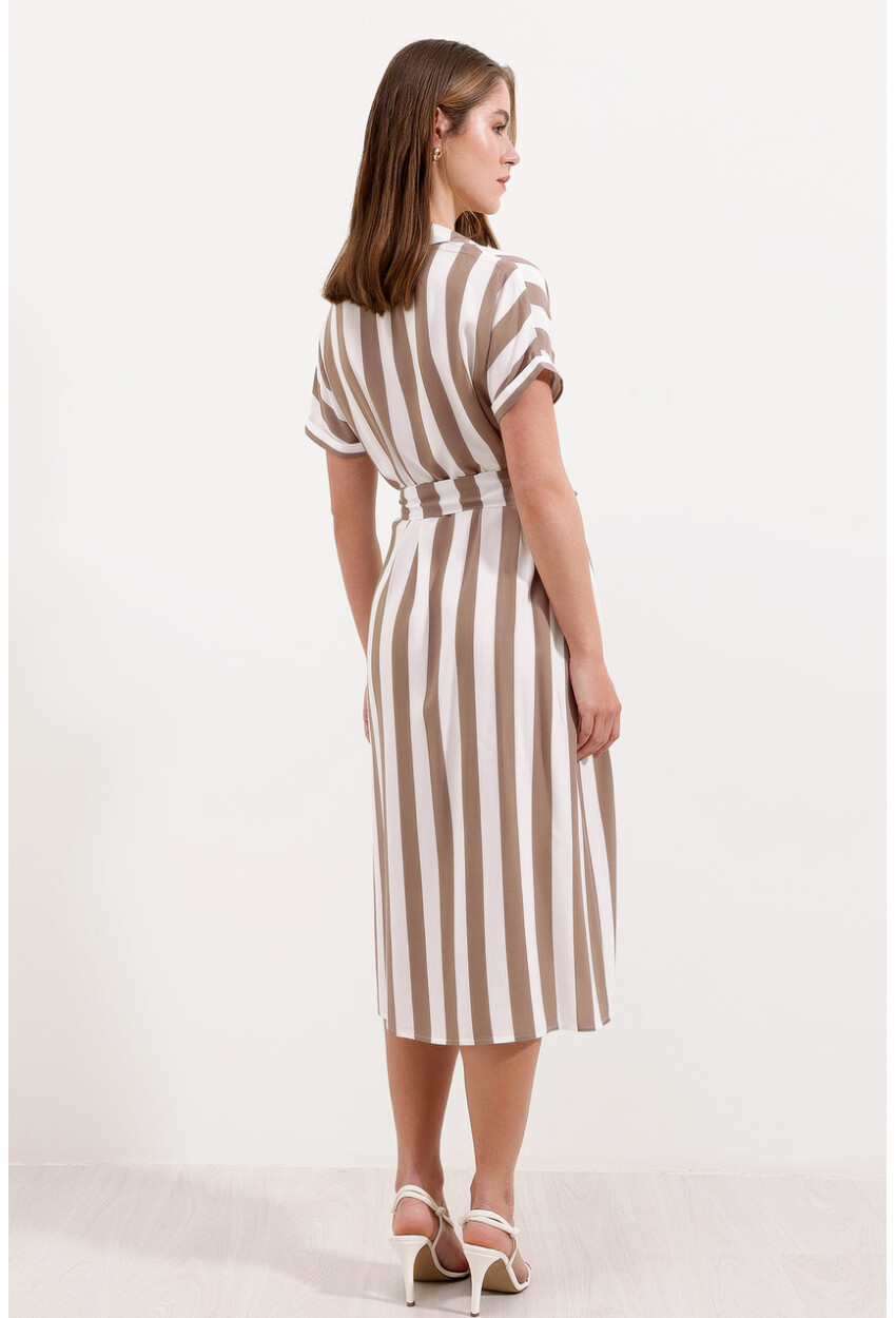 2456 Shirt Dress With Stripes