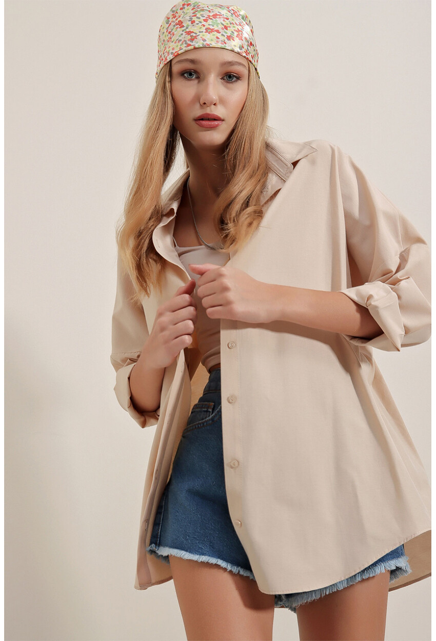 3900 Oversized Long Basic Shirt