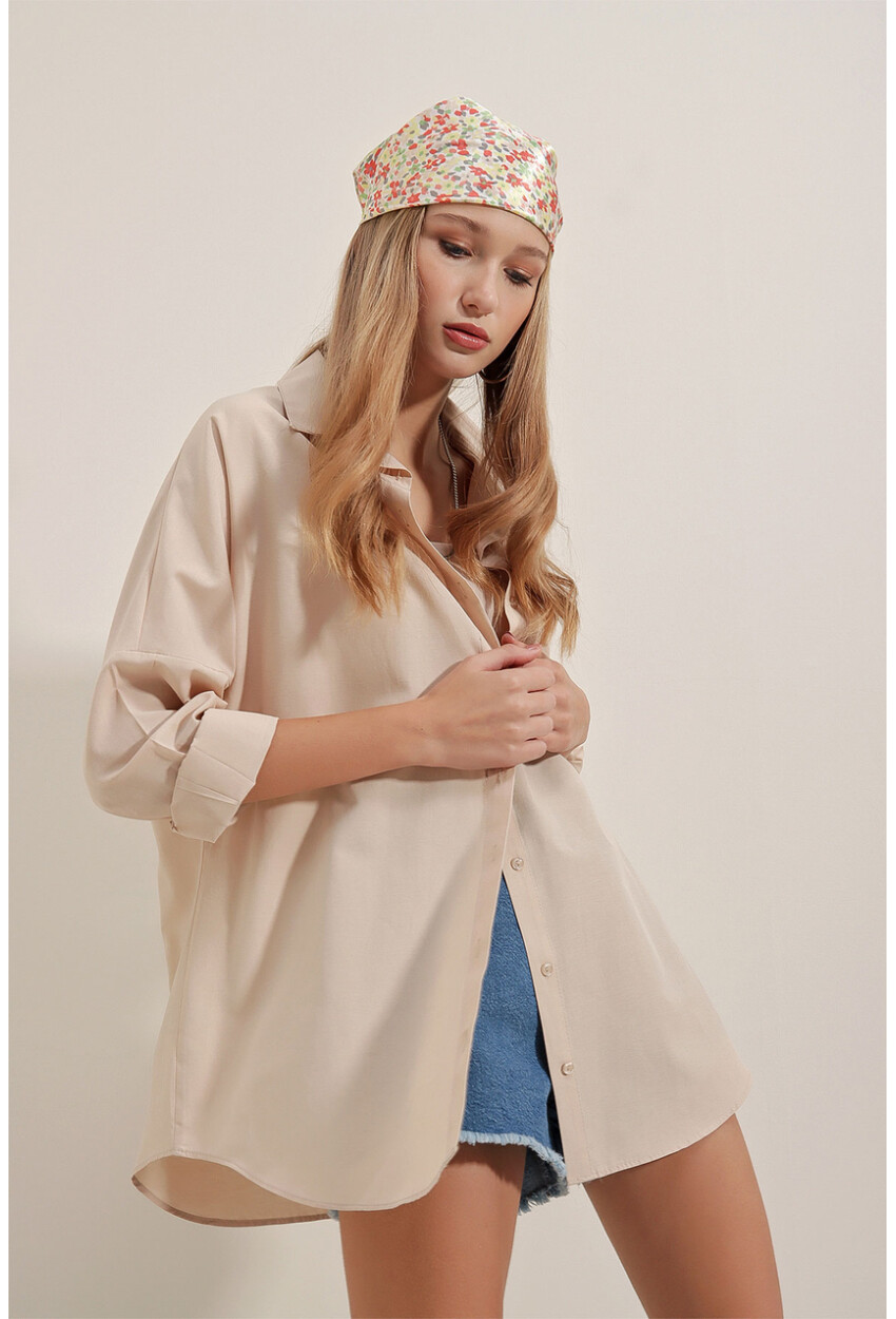 3900 Oversized Long Basic Shirt