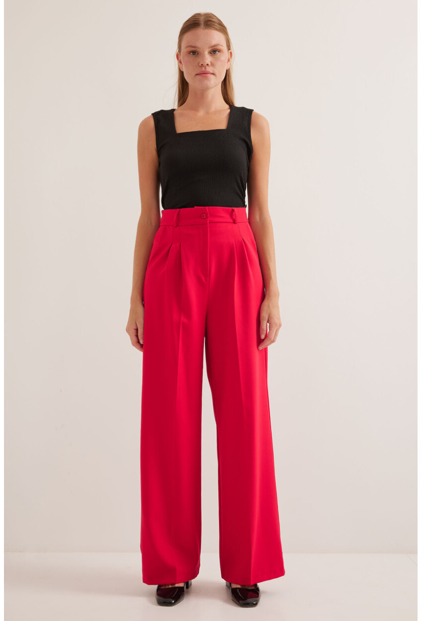 6647 Wide Leg Fabric Pants