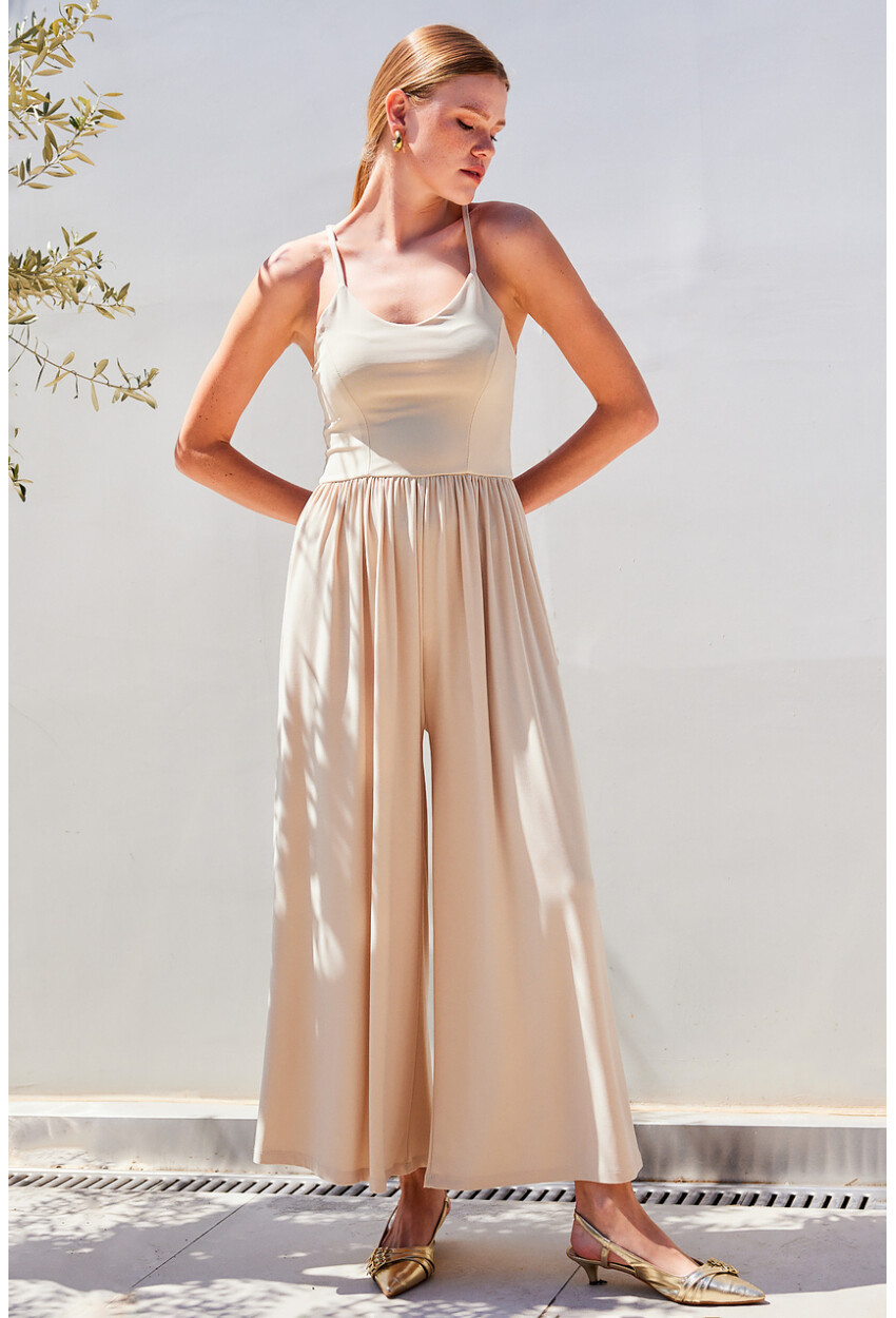 7029 Wide Leg Strappy Jumpsuit