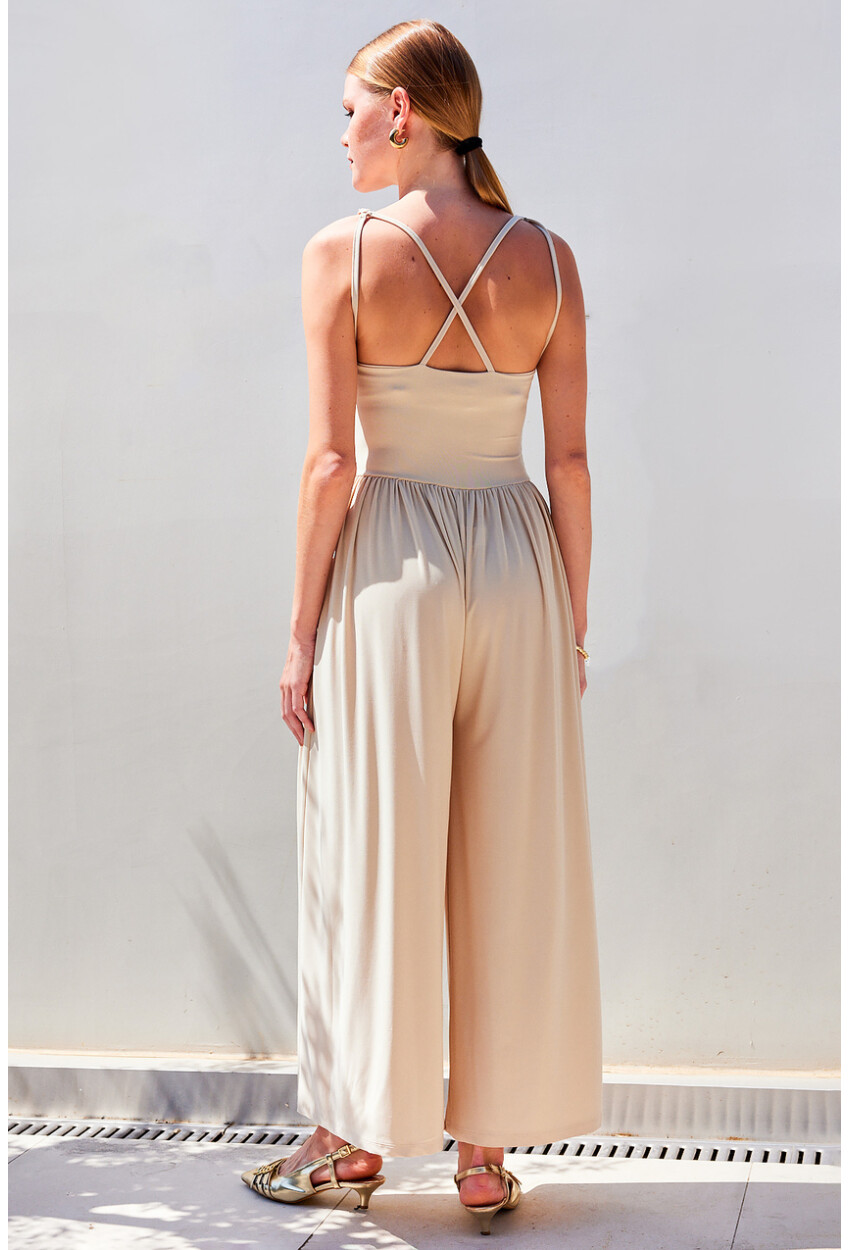 7029 Wide Leg Strappy Jumpsuit