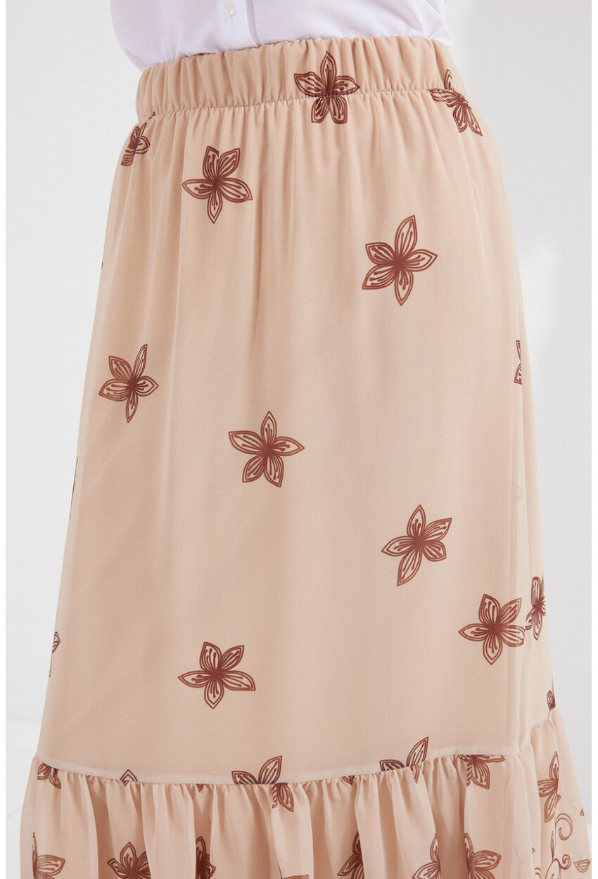 8010 Patterned Chiffon Skirt