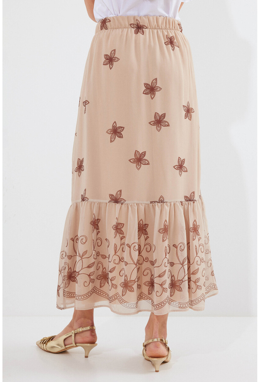 8010 Patterned Chiffon Skirt