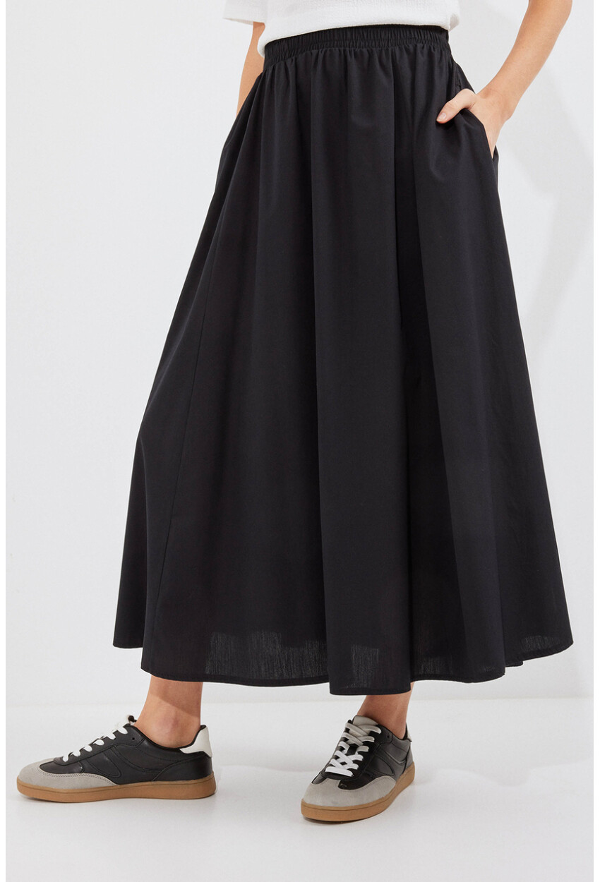 Womens Long Skirt With Pocket Detail 8024