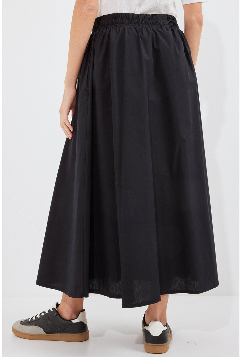 Womens Long Skirt With Pocket Detail 8024