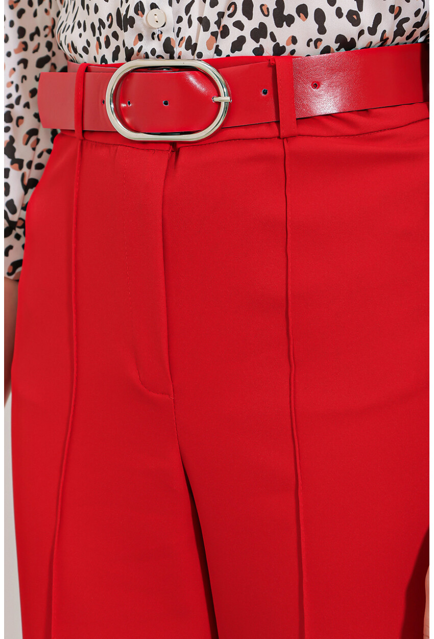 Womens High-Waist Fabric Pants 6584