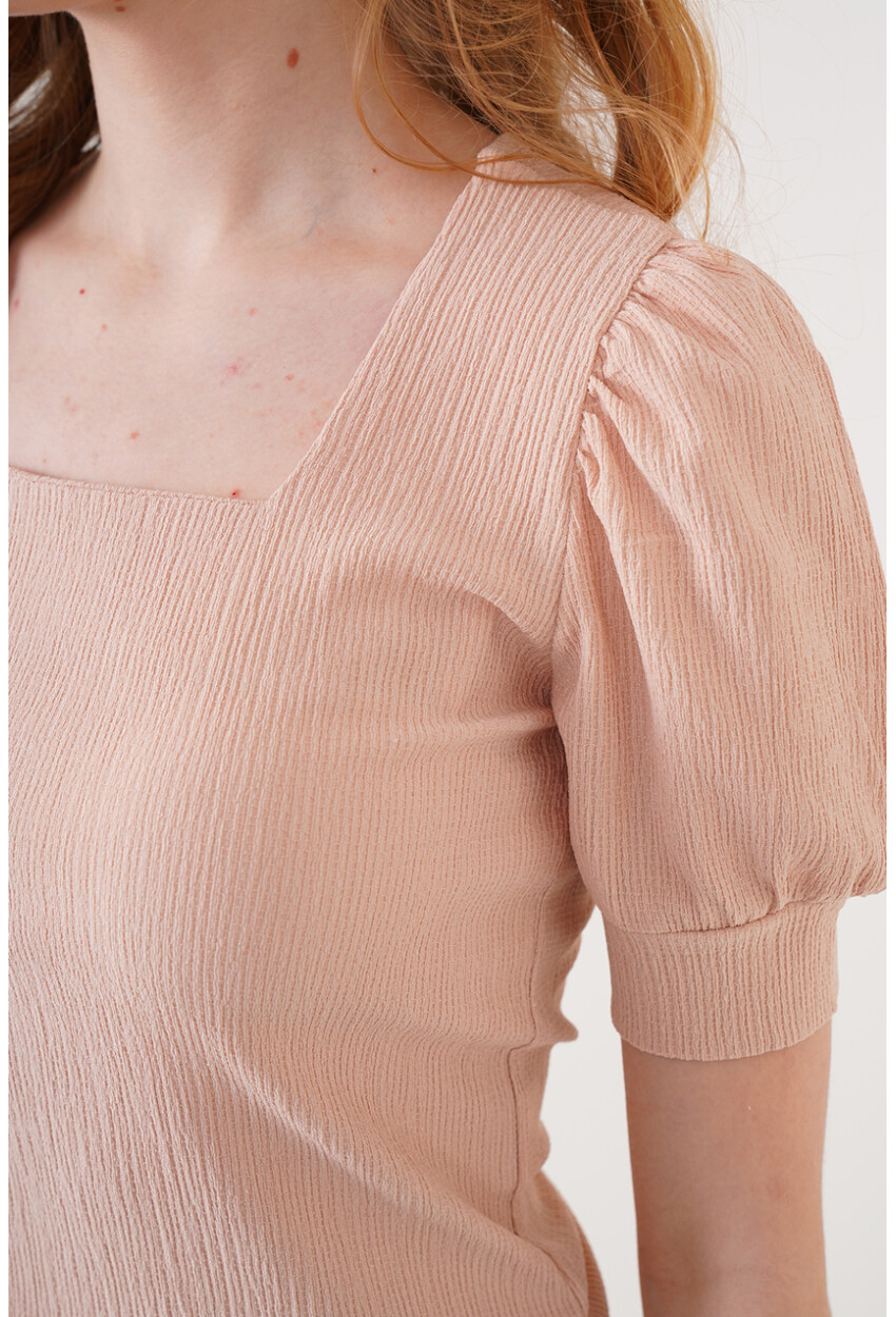 0409 Square Neck Knit Blouse