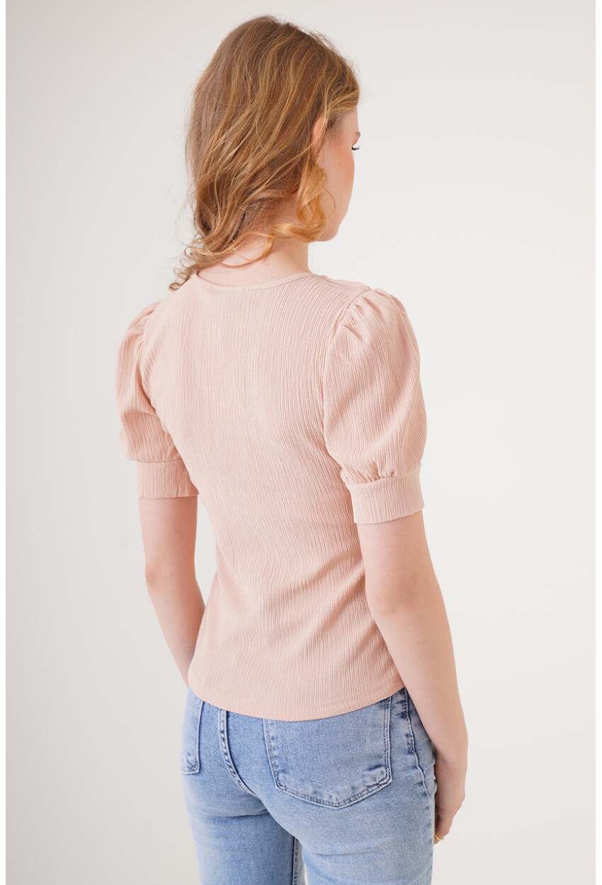 0409 Square Neck Knit Blouse