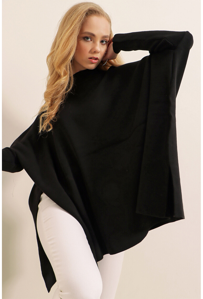 15783 Split Poncho Sweater