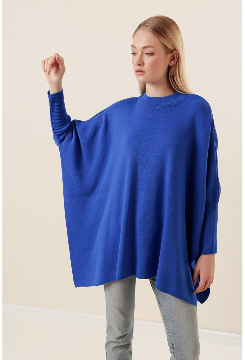 15783 Split Poncho Sweater