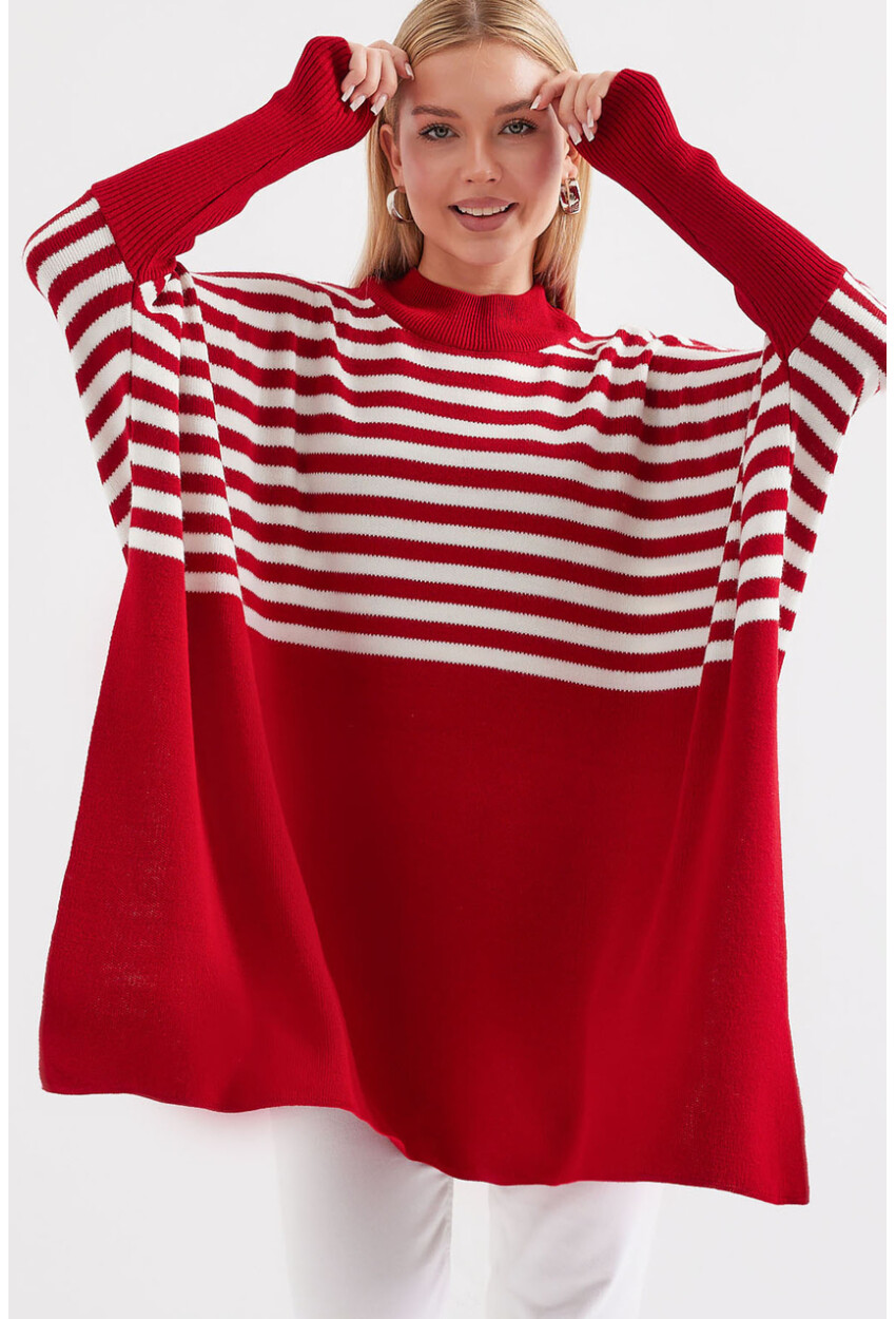 15783 Split Poncho Sweater