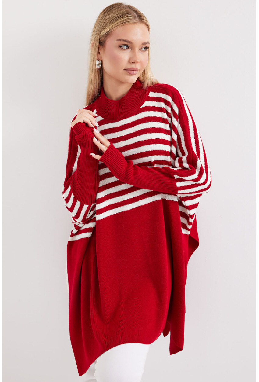 15783 Split Poncho Sweater