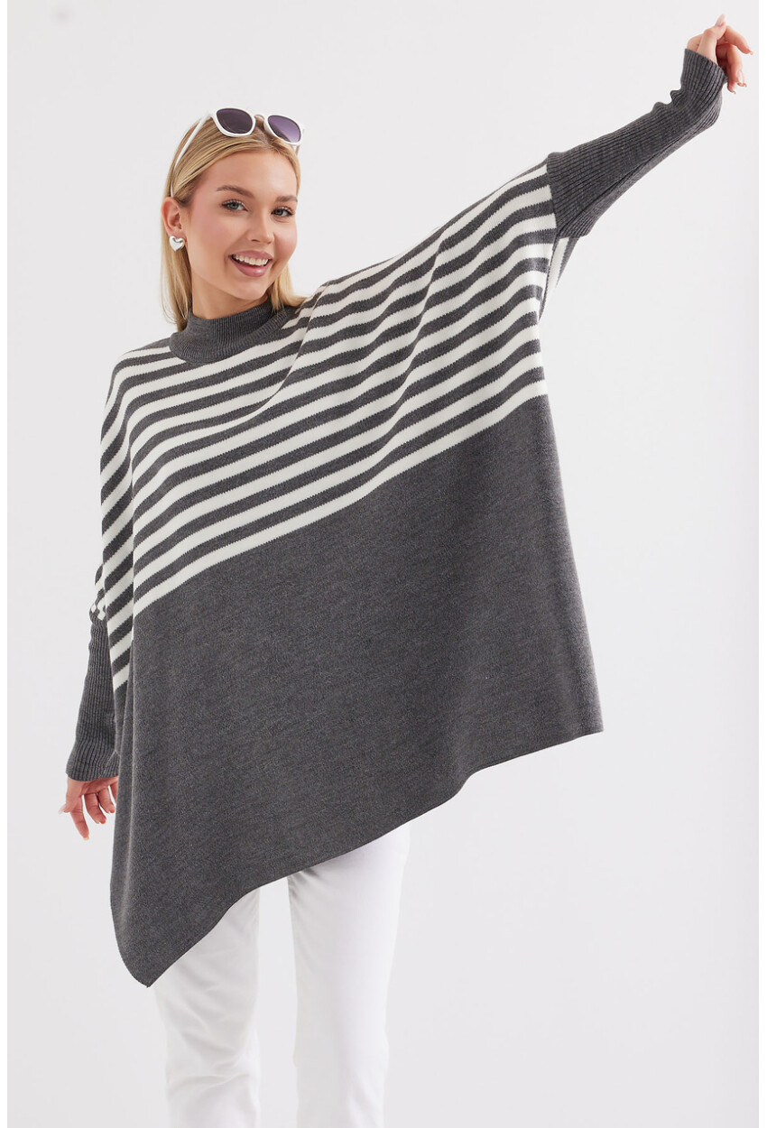 15783 Split Poncho Sweater