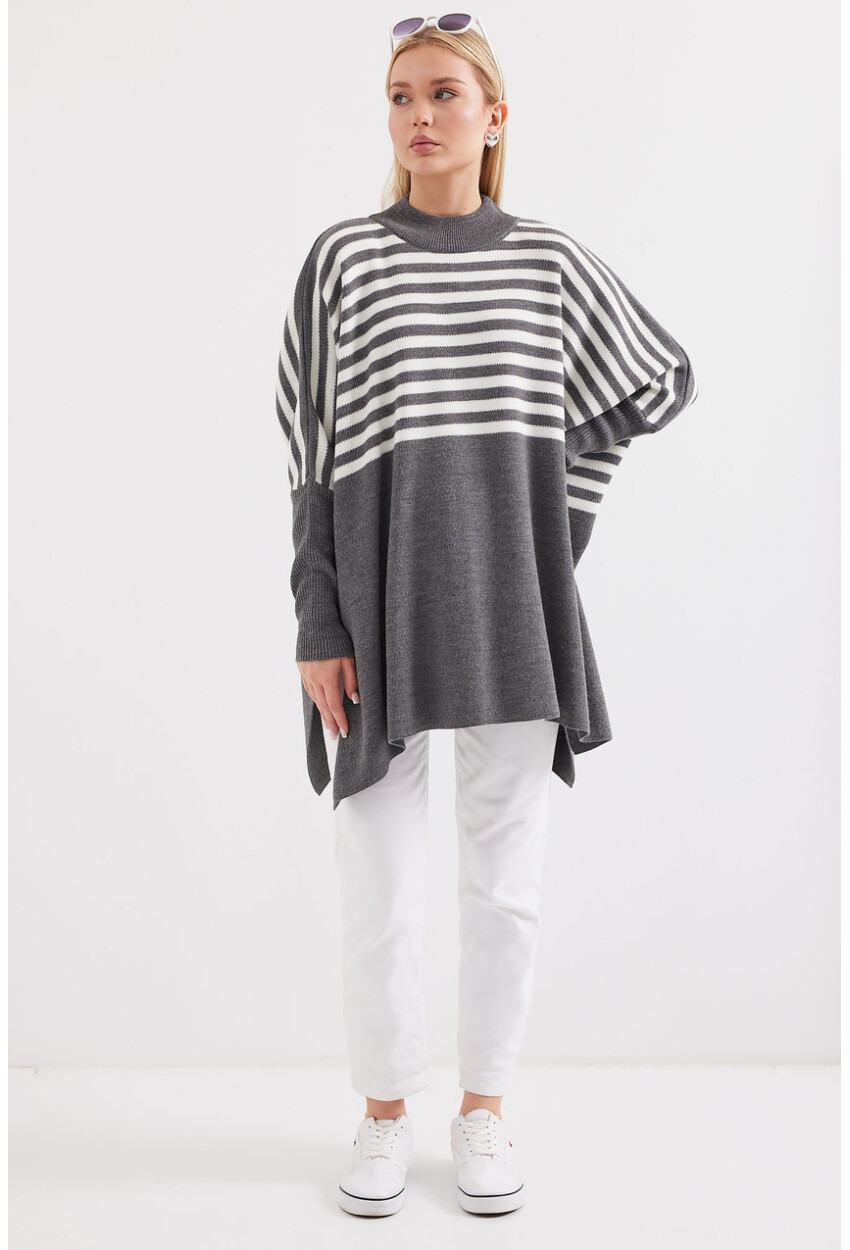 15783 Split Poncho Sweater