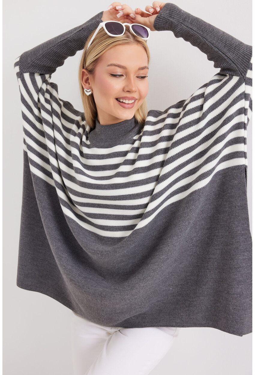 15783 Split Poncho Sweater