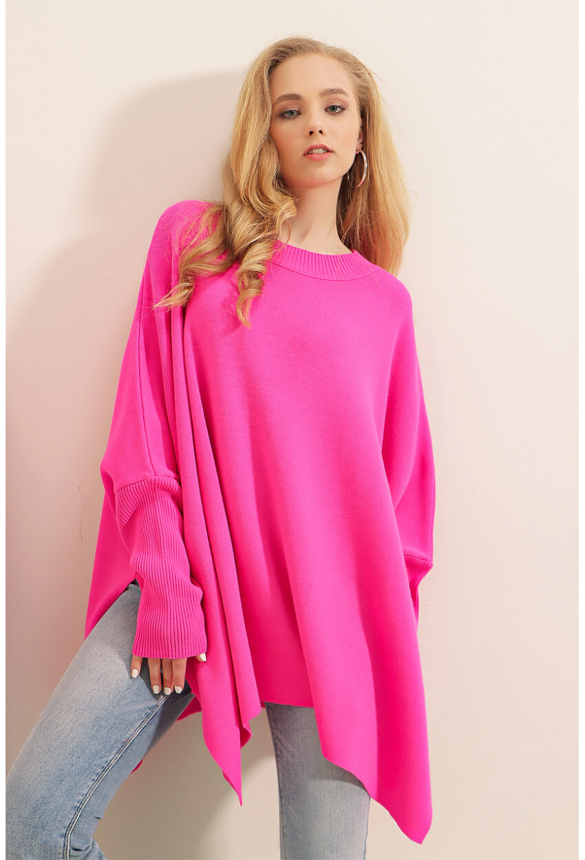 15783 Split Poncho Sweater