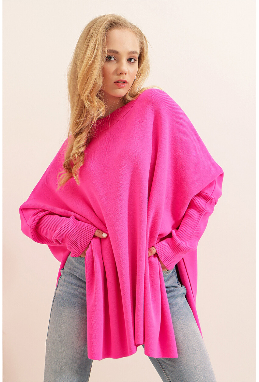 15783 Split Poncho Sweater