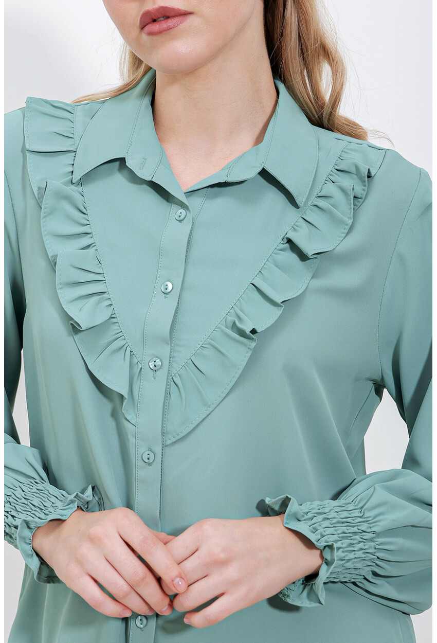 20223 Long Sleeve Shirt With Ruffles