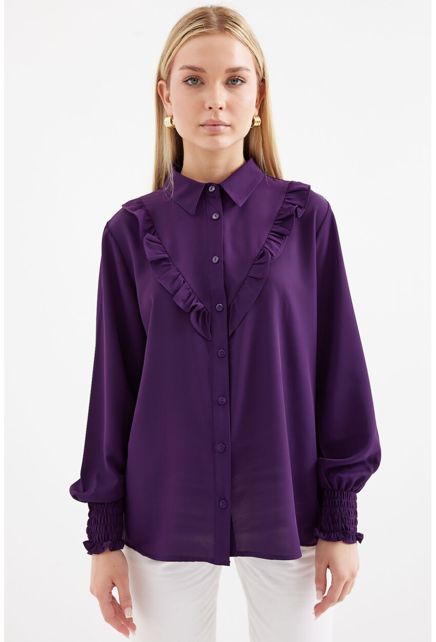 20223 Long Sleeve Shirt With Ruffles