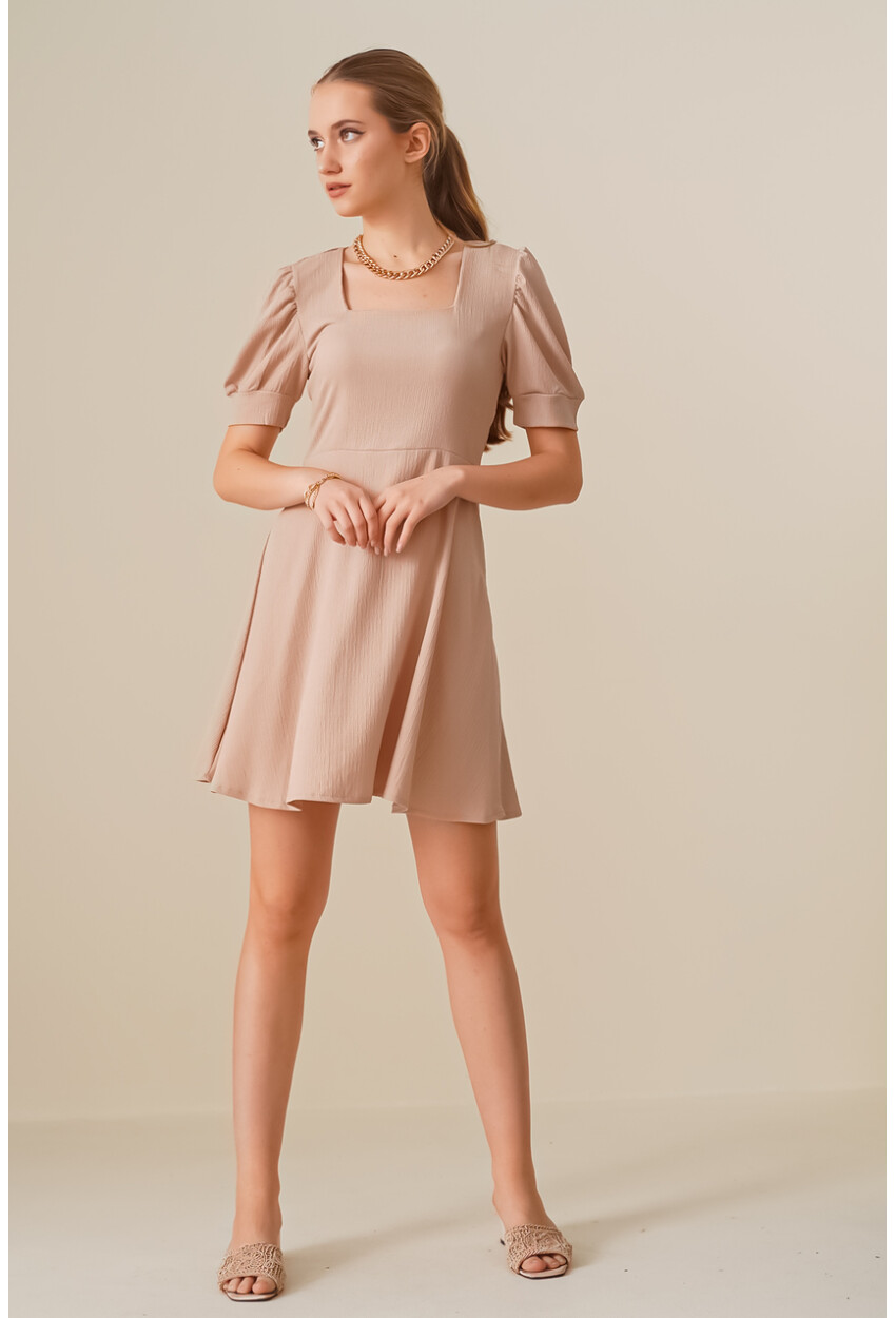 2339 Square Neck Knit Dress