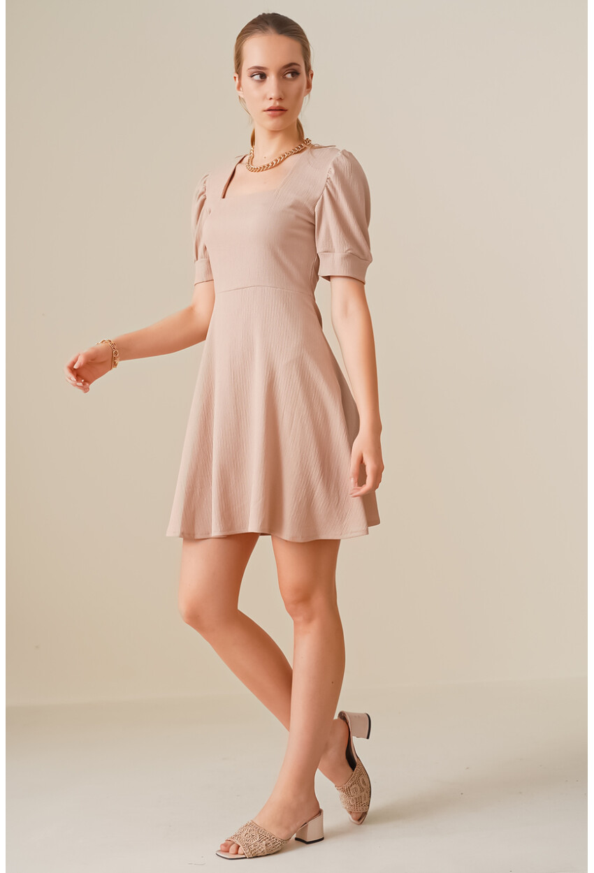 2339 Square Neck Knit Dress