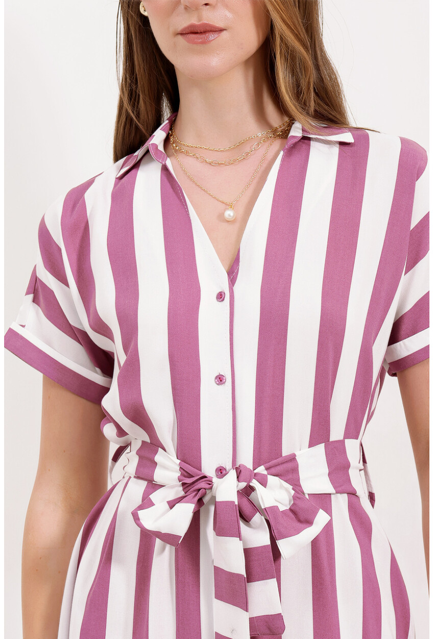 2456 Shirt Dress With Stripes