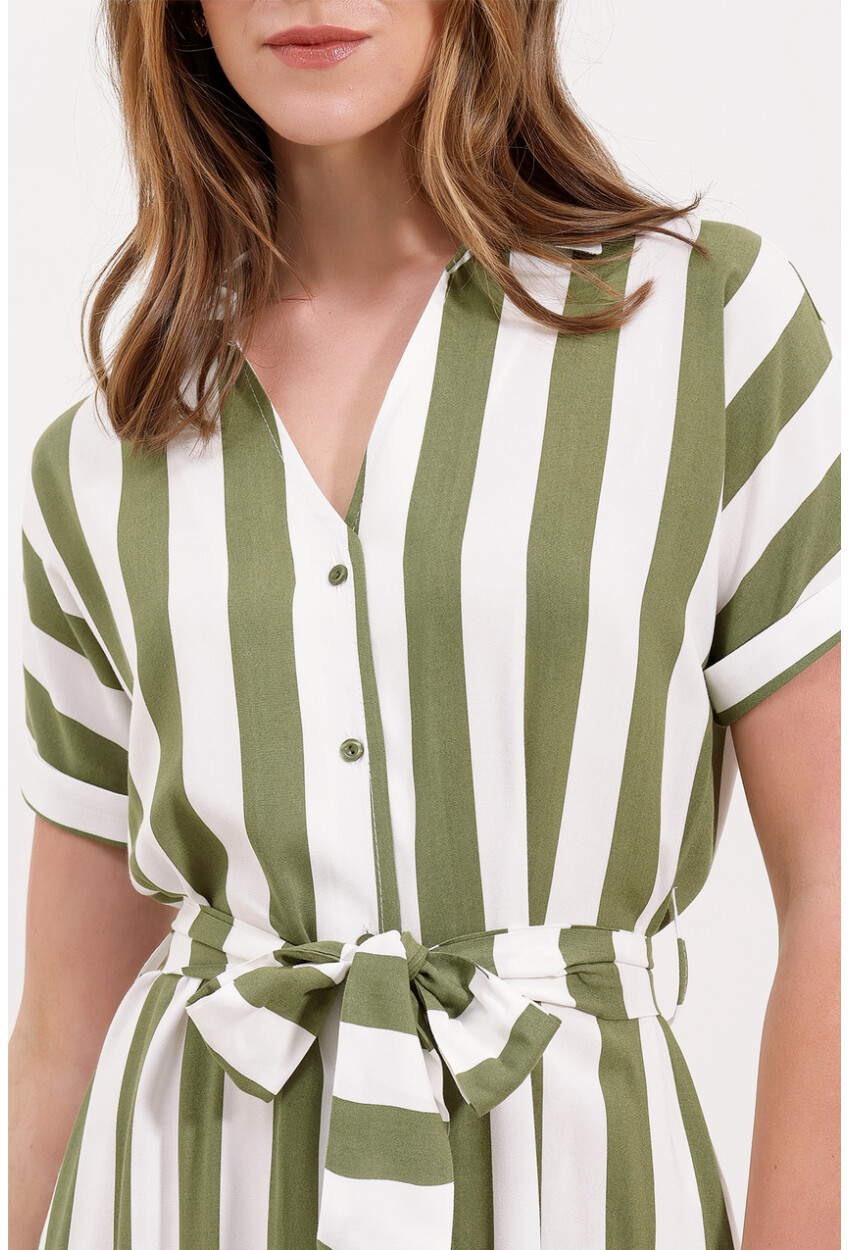 2456 Shirt Dress With Stripes