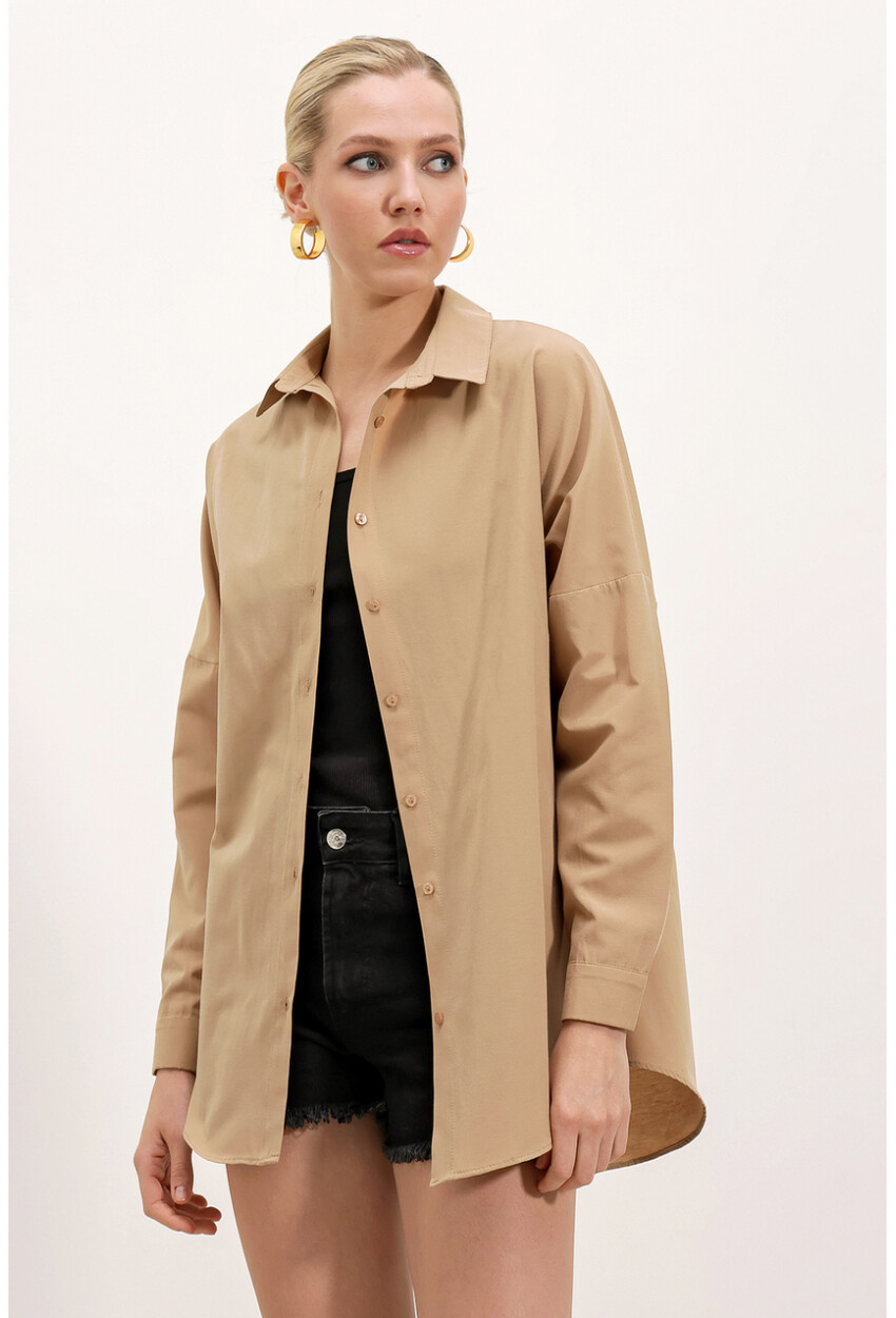 3900 Oversized Long Basic Shirt