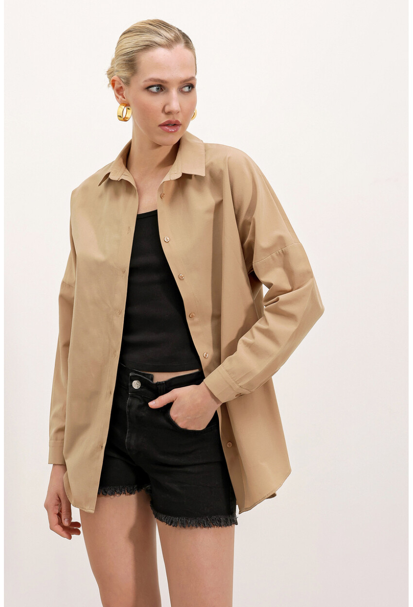 3900 Oversized Long Basic Shirt