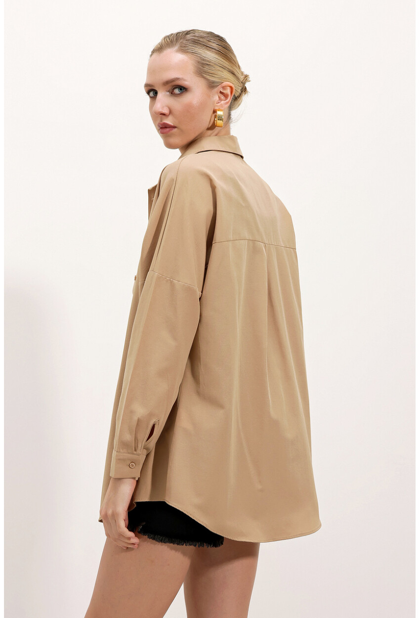 3900 Oversized Long Basic Shirt