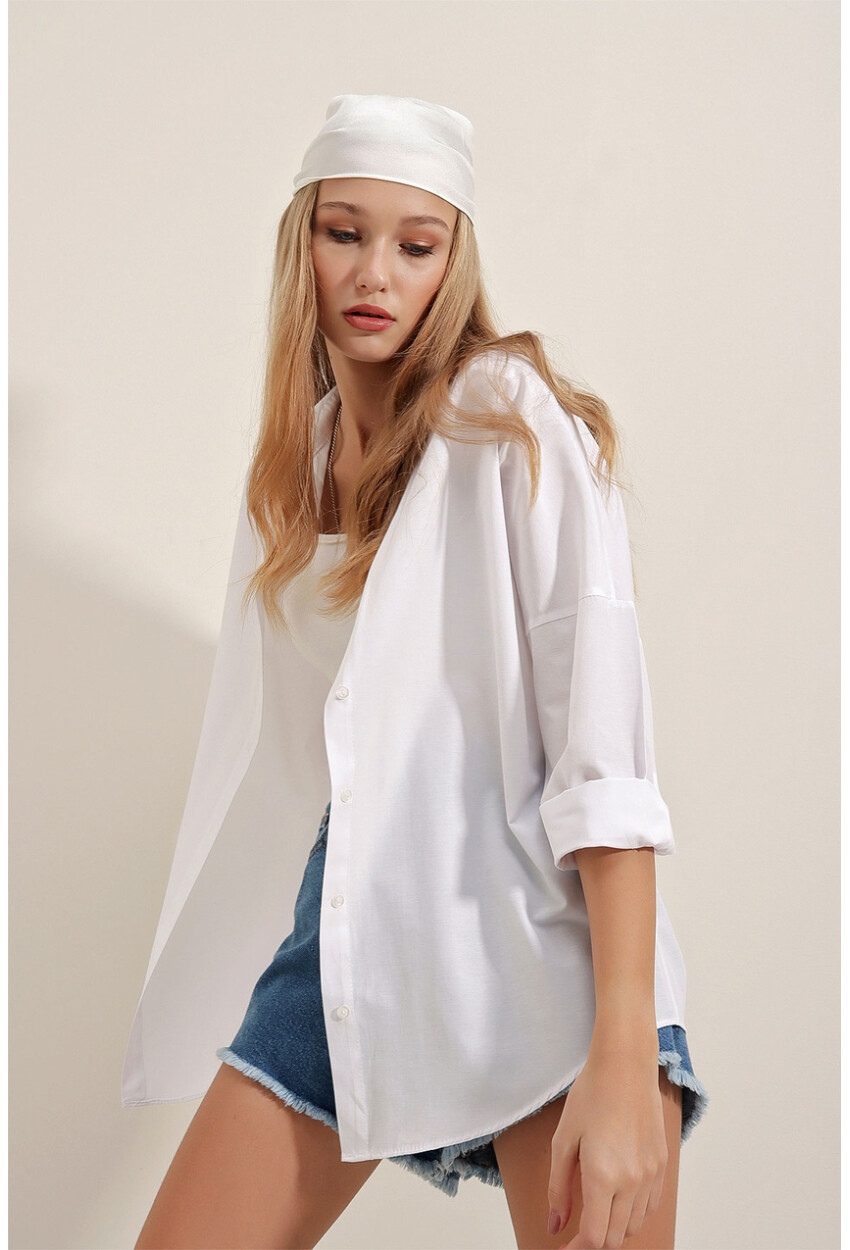 3900 Oversized Long Basic Shirt