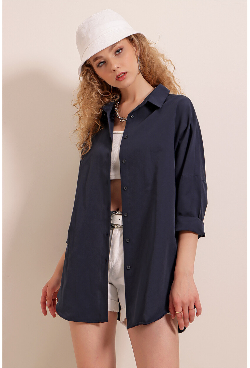 3900 Oversized Long Basic Shirt