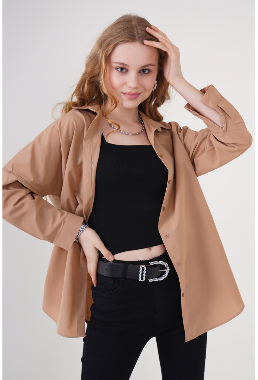 3900 Oversized Long Basic Shirt