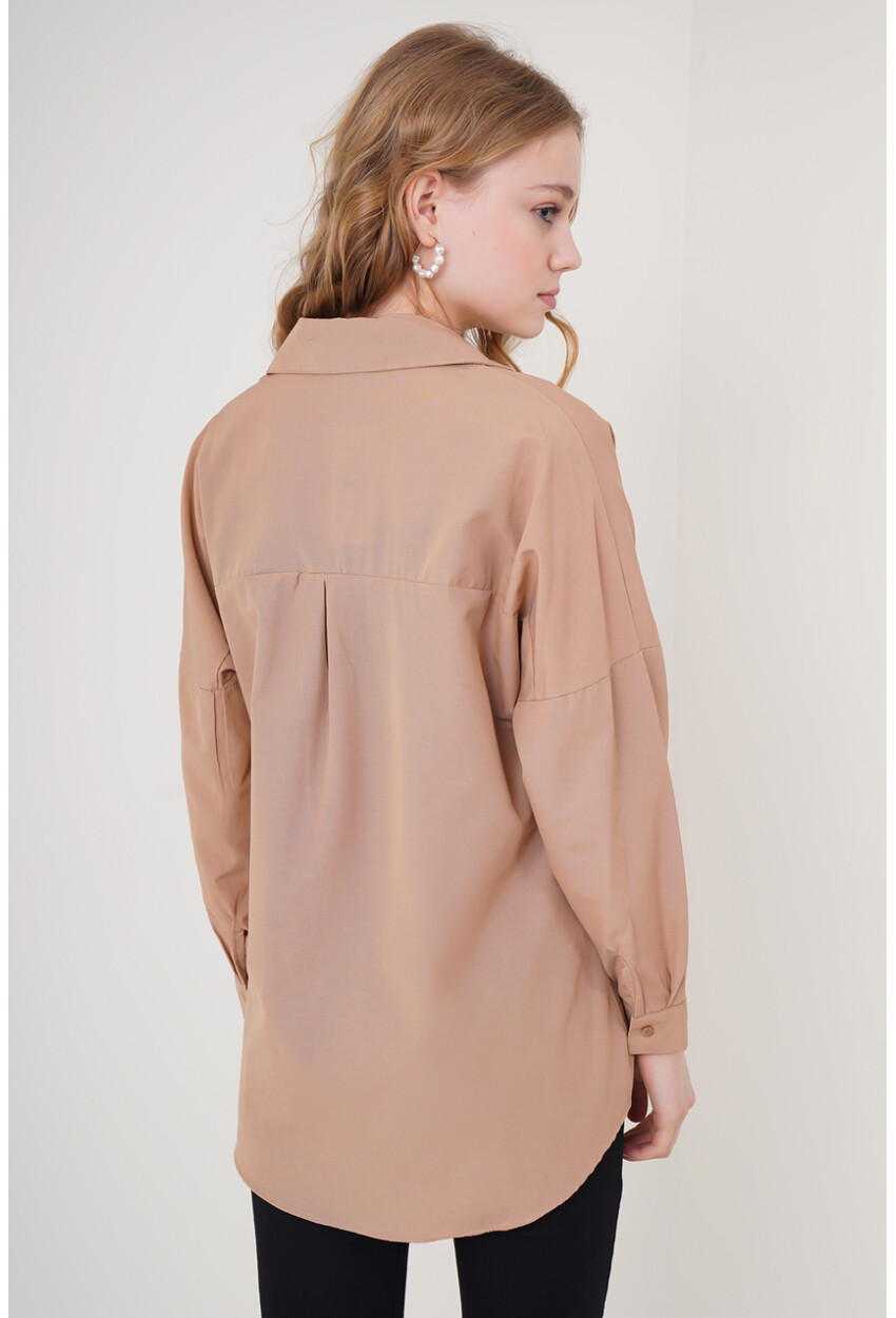 3900 Oversized Long Basic Shirt