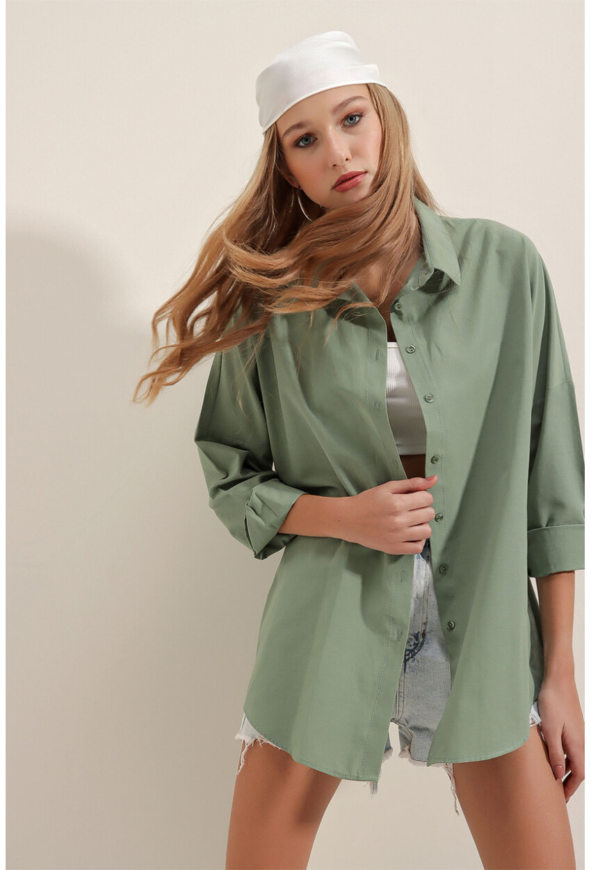 3900 Oversized Long Basic Shirt