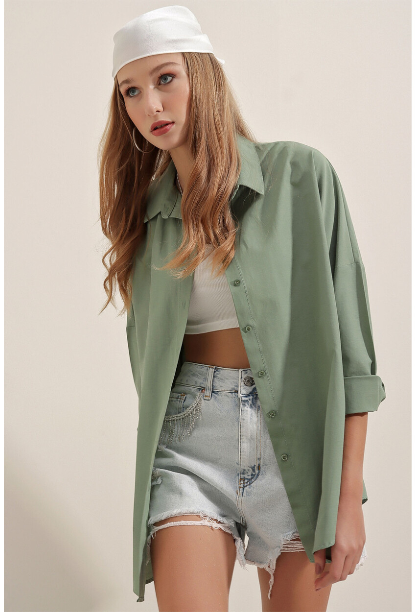 3900 Oversized Long Basic Shirt