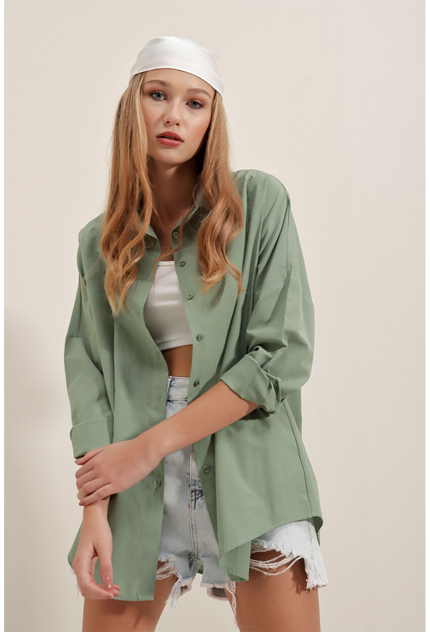 3900 Oversized Long Basic Shirt