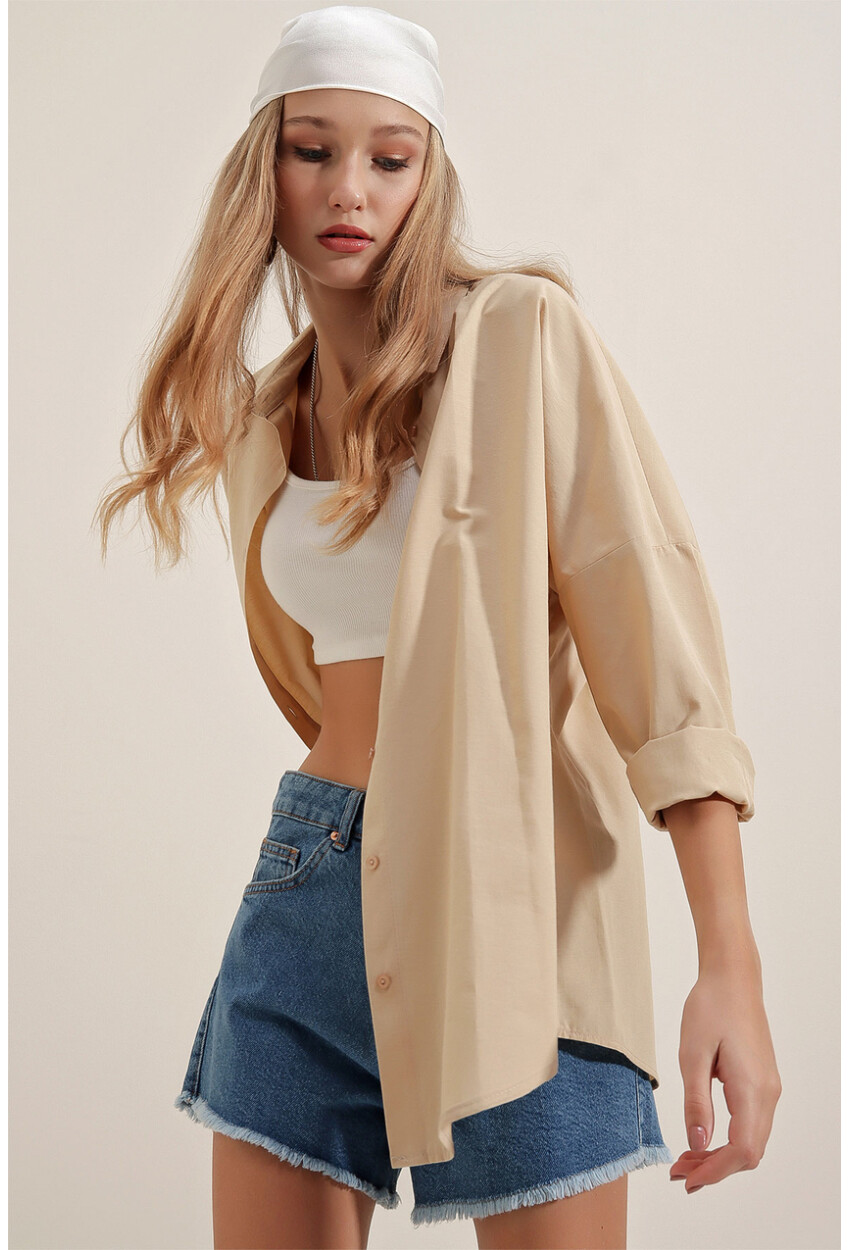 3900 Oversized Long Basic Shirt