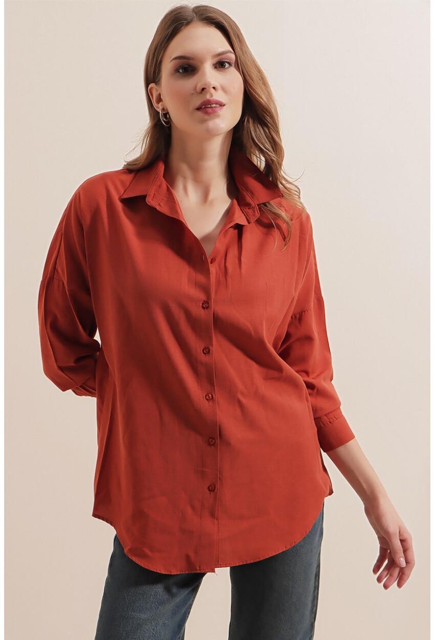 3900 Oversized Long Basic Shirt