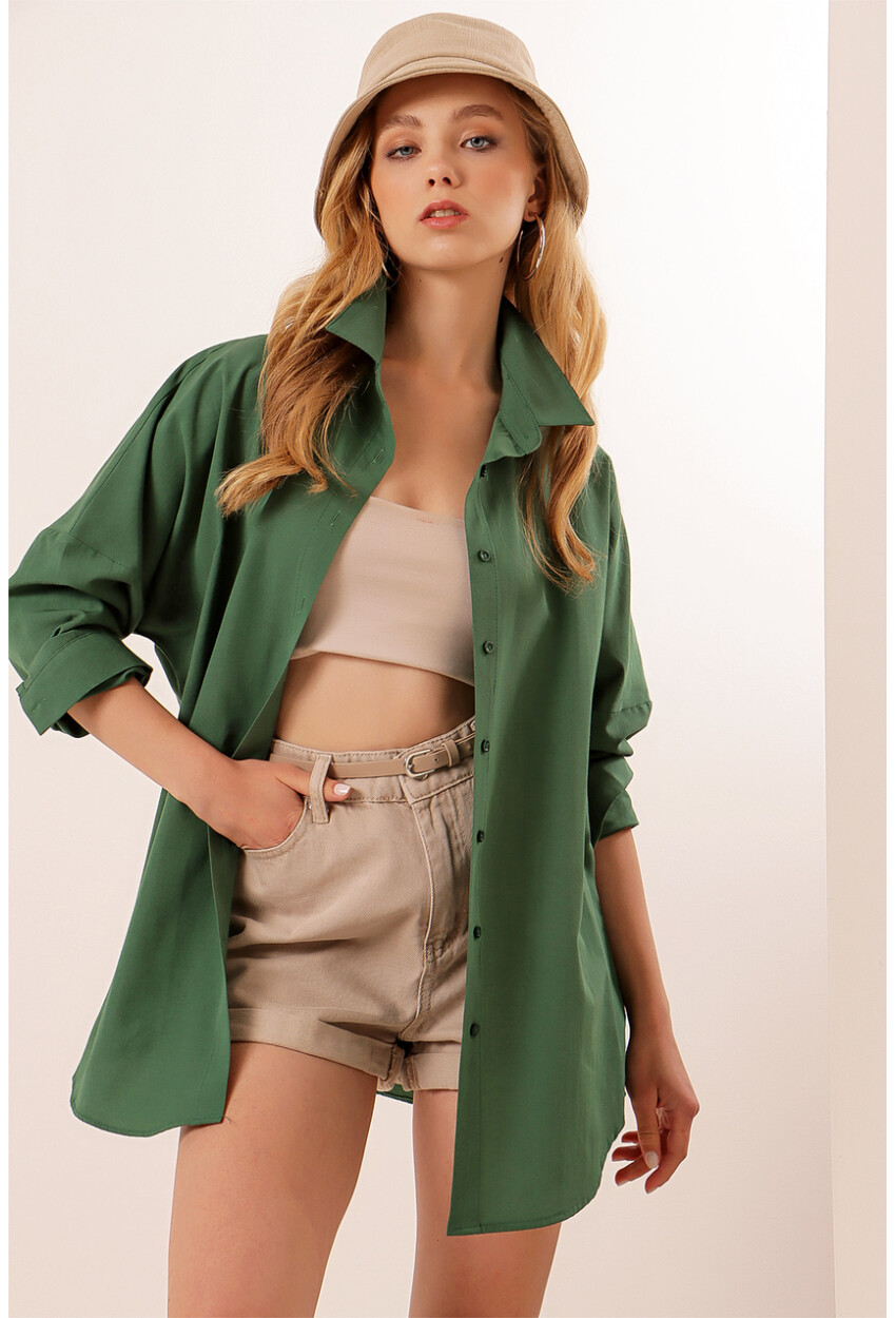 3900 Oversized Long Basic Shirt