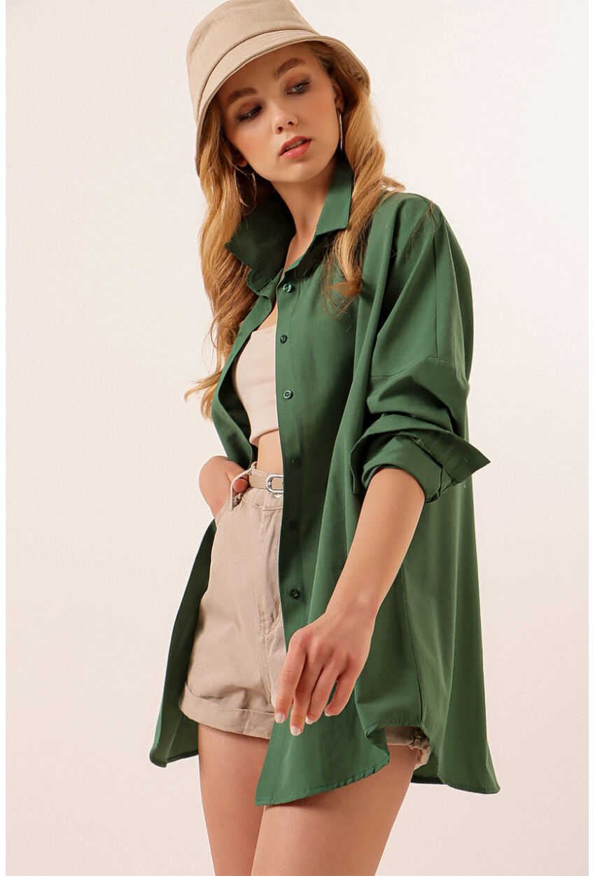 3900 Oversized Long Basic Shirt