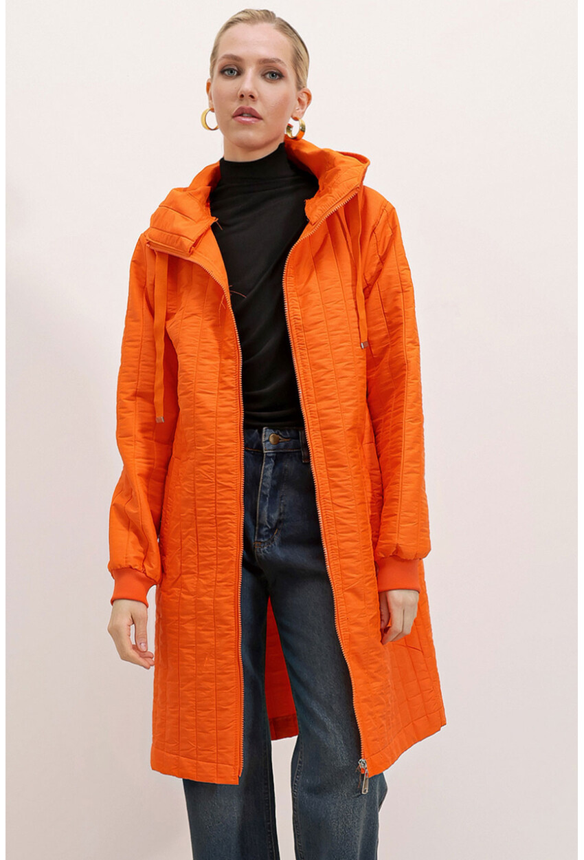 5138 Quilted Long Puffer Coat