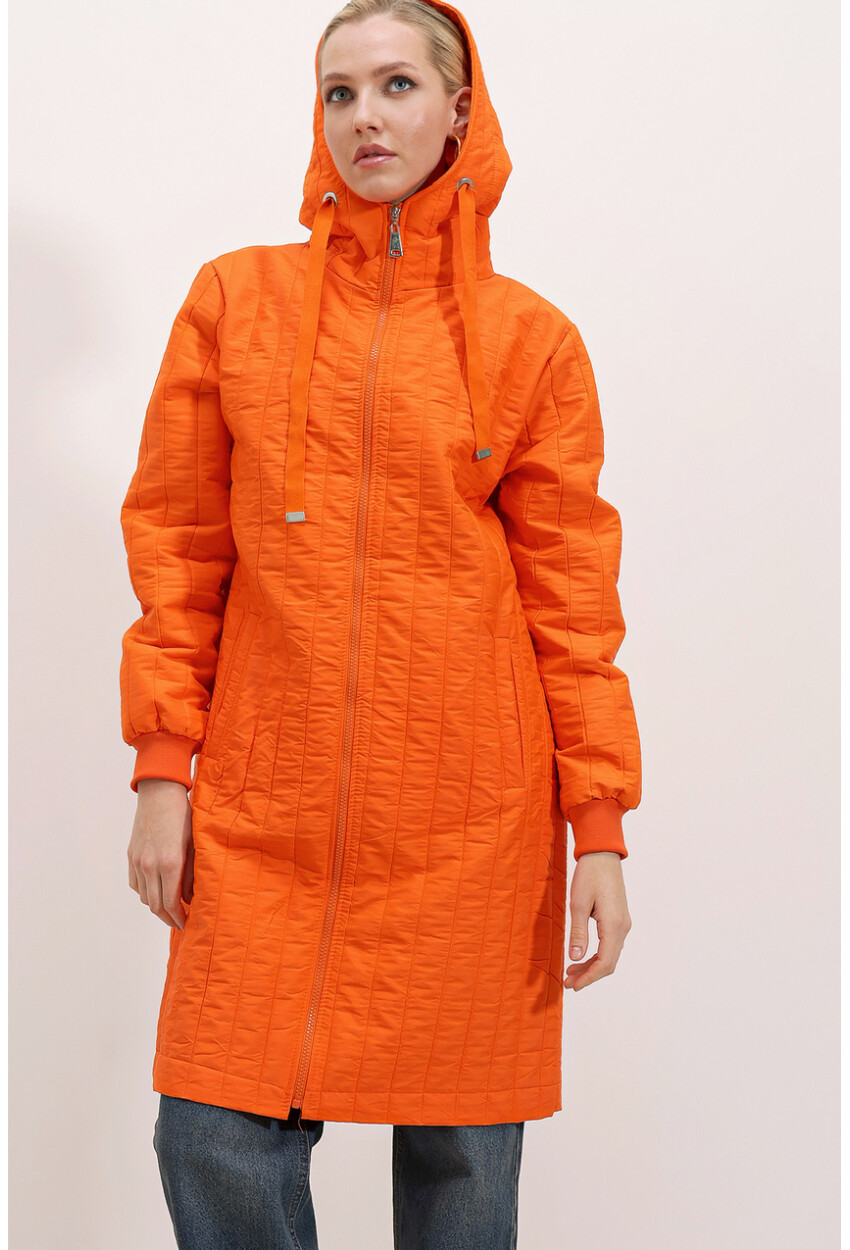 5138 Quilted Long Puffer Coat